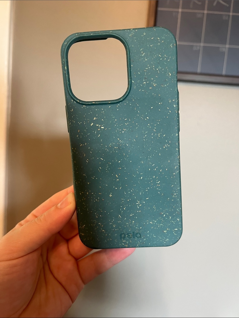 pela Speckled Teal Green Eco iPhone 13 Pro Case - Protective Biodegradable Cover